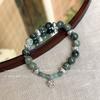 Pulseira de Cruz com Pedras Naturais para Mulheres Pulseiras Retro Europeias e Americanas Desgastadas Versátil Personalizada Joia de Mão para Casal Atacado