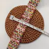 Cinturón Tejido de Tweed Colorido de Ala Ancha con Cerdas de Cepillo de Dientes, Lentejuelas Doradas de Seda, Accesorios para Ropa, Accesorios para Manualidades