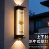 Luminária Solar de Parede Externa Lâmpada de Parede à Prova d'Água Externa para Pátio Nova Iluminação de Tira Foco para Pilar de Portão de Vila Estilo Chinês