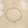 Pulsera de Plata Fina con Cuentas de Trébol de Cuatro Hojas Patchwork Estilo Antiguo Retro Diamantes Brillantes Atracción de Riqueza Doble Capa Piezas Pequeñas Paz Flor de la Suerte Pulsera de Cuentas