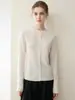 Nuevo Estilo Otoño 2026 Cárdigan 100% Cachemir para Mujer Cuello Redondo Abotonado Tejido Delgado Suéter Ropa Exterior
