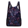 Mochila com Cordão Feminina de Nylon com Bolso de Cordão Grande Capacidade Mamãe Mais Fácil de Combinar Leve para Viagem Esportes Mochila