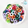 Colgante de Corazón Flor Pintada Colorida de Acrílico Agujero Recto Cuentas Sueltas Cuentas para Hilo Llavero de Teléfono Móvil Accesorios para Joyería DIY