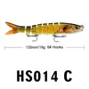 Tienda de aparejos de pesca pez multi-sección Luya señuelo 13.5cm/19g señuelo duro señuelo falso biónico fábrica de aparejos de pesca suministro directo