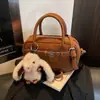Bolsa de Mão para Bowling Transfronteiriça Feminina 2026 Nova Versátil Retro Casual Ombro Transversal Bolsa de Mensageiro Feminina