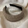 Diadema de punto de felpa estilo coreano para otoño e invierno con un esquema de color vintage Maillard, diadema ancha para cubrir el cabello suelto, accesorio para el cabello para mujer