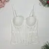 Exquisito Bordado de Encaje Lujosas Correas para la Cintura Sujetador Ropa Exterior Espalda Hermosa Hombros Descubiertos Reductor Push-up Sujetador de Ballenas