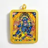 Thangka Tibetano Budista de la Deidad de la Riqueza Negra de Mahakala, Imagen de Mahakala Buda Bordada a Mano con Oro