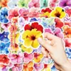 50 Pegatinas Variadas de Flores Mixtas Graffiti DIY Decoración de Carrito Maleta Patineta Pegatinas Impermeables