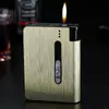 Estuche para Cigarrillos para Diez Cigarrillos, Desmontable, con Encendedor de Llama Abierta, Repuesto Desechable, Eyección Automática de Cigarrillos, Resistente a la Presión, a Prueba de Humedad, Estuche Portátil para Cigarrillos