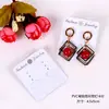 Tarjeta para aretes de terciopelo de punto azul oscuro PVC terciopelo gancho se puede colgar aretes traseros empaque de exhibición de aretes tarjeta