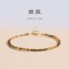 Pulsera de turmalina pequeña arcoíris extremadamente fina de 2 mm para mujer Piedra Wangfu 14k degradado ins nicho joyería de cristal de lujo ligero venta al por mayor