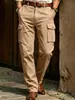 Nuevo Estilo Transfronterizo Europeo y Americano Algodón Puro Color Sólido Ropa de Trabajo para Hombre Pantalones Casuales Pierna Recta Multibolsillos Táctico Estilo Americano Pantalones Largos para Exteriores