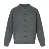 Yidao Vintage 2026 Coleção Outono Nova: Cardigan Suéter Tricotado de Cor Sólida com Botões, Corte Solto, Estilo Retrô Americano para Homens