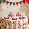 Bandeirola Puxa-Bandeira de Aniversário de Natal Desenho Animado Fofo Papai Noel Banner de Letras Enfeites Suspensos Espirais Toppers de Bolo Decorações
