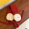 Orejeras de Peluche de Terciopelo de Cordero con Bloques de Color Estilo Coreano para Mujer en Invierno, Calientes y a Prueba de Frío Protección para los Oídos para Ciclismo, Bolsas para los Oídos con Cordones, Orejeras de Moda