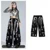 Roupas de Dança Jazz para Meninas no Dia de Ano Novo Conjunto de Street Dance Hip-Hop da Moda Tendência Cool para Meninas Fantasias de Performance Hip-Hop para Crianças