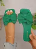 Pantuflas de Comercio Exterior Talla Grande con Lazo para Mujer 2026 Nuevo Estilo Coreano Sandalias Transparentes de Una Tira con Punta Cuadrada y Tacón Grueso para Mujer
