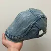 Gorra de Mezclilla para Hombre de Primavera Gorra de Moda Coreana Boina Lavada Protección Solar a Prueba de Viento Gorra de Pato para Personas de Mediana Edad y Mayores