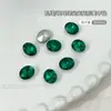 Ponta Esmeralda Base Pontiaguda Diamante de Formato Especial Joia para Nail Art Pedra de Vidro Açúcar Cristal Coração de Pêssego Verde Pavão Decoração de Unhas de Natal Atacado