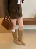 Botas Slimming Retro Nova Moda Cano Alto Estilo Coreano Confortáveis Não são Botas de Cavaleiro Femininas 2026 Bico Quadrado Botas de Salto Alto Outono Inverno