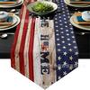 Toalha de mesa decorativa para o Dia da Independência Amazon Explosions, toalha de mesa com estampa de listras de estrelas anãs e linho para o feriado americano
