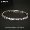 Pulsera de Cadena de Tenis Ovalada Full Diamond de Circonita de Acero Inoxidable, Hilera Brillante de Diamantes, Pulsera para Hombre que No se Desvanece, Joyería de Mano de Acero de Titanio