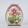 Decoración de Conejo de Madera de Pascua Transfronteriza Adornos de Bandeja en Capas Decoraciones de Artesanía de Madera para Fiestas y Festivales en Casa