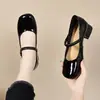 Zapatos Mary Jane de Punta Redonda para Mujer, Nuevo Estilo Primavera 2026, Planos de Boca Baja con Correa Única, Mocasines de Tacón Medio Grueso, Zapatos de Hada