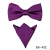 Conjunto de Gravata Borboleta e Lenço de Cor Sólida com Listras para Homens, Acessórios de Terno de Negócios de Alta Qualidade, Gravata Borboleta em Estoque