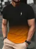 Camiseta Masculina de Verão Estampa Digital 3D Transfronteiriça Manga Curta Masculina Estampada Gola Redonda Novo Estilo