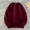 Moletom de Gola Redonda de Alta Qualidade para Homens, Marca Tendência Outono e Inverno, Design de Letra 3D, Nicho, Simples, Versátil, Camada Base Térmica com Forro de Fleece
