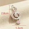 Colgante de Nota Musical con Pedrería de Aleación Accesorios de Joyería DIY Hechos a Mano Incrustado con Diamantes Versátil Vintage Colgantes para Collar Pendientes