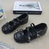 Zapatos Mary Jane cuadrados de estilo retro francés con lazo para mujer, zapatos planos poco profundos de primavera 2026, estilo ballet, versátiles