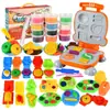 Juego de moldes para máquina de fideos de fruta y verdura de arcilla de colores transfronteriza, preescolar, hecho a mano, plastilina, casa de juegos para niños, juguetes DIY