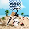 Panda Esportivo Desenho Animado Tênis de Mesa Carro Chaveiro Boneco Pingente para Mochila Escolar Infantil Presente Dia Nacional Venda por Atacado
