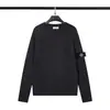 Pullover Básico Clásico de Punto Cuatro Vías Isla Piedra Piedra Transfronterizo Otoño e Invierno Brazalete con Microemblema Cuello Redondo