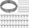 Kit de colgador de cuadros de acero inoxidable gancho para cuadros de anillo D con tornillos con alambre marco de fotos alambre de suspensión para arte