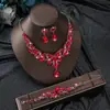 Collar Pendientes Pulsera de Cristal Gota de Agua Diamante Completo Accesorios Vestido de Novia Conjunto de Tres Piezas Transfronterizo Americano Europeo Amazon