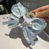 Presilha de garra para cabelo com laço de onda de strass feminina verão 2024 novo presilha de tubarão bolha grampo de cabelo para a parte de trás da cabeça outlet de fábrica