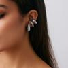 Joyería Transfronteriza Europea y Americana, Pinzas para Oreja de Pan con Forma de C de Estilo Fresco, Hebillas Abiertas Geométricas Espirales de Gota de Agua