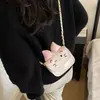 Bolsa de ombro fofa estilo cartoon japonês, bolsa transversal mini com laço da moda, bolsa feminina de corrente para exportação transfronteiriça