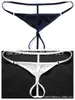Tanga Sexy Vazada com Abertura no Gancho Masculina de Cintura Baixa Transparente Calcinha T com Abertura no Gancho Sem Remoção de Seda de Leite
