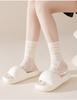 Calcetines Personalizados Apilados de Encaje Hueco para Mujer, Estilo Delgado de Malla para Primavera y Verano con Bordes Fruncidos, Calcetines de Encaje hasta la Mitad de la Pantorrilla
