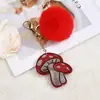 Novo Chaveiro de Cogumelo com Strass Amazon Pingente de Bolsa Chaveiro Criativo de Pom-Pom Estilo Europeu e Americano Venda por Atacado
