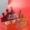 Celebridade da Internet ins Chapéu de Aniversário Dobrável Adulto Crianças Um Ano Bolo Festa Chapéu de Coroa Dourada Adorno para Cabeça