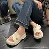 Chinelos Estilo Hermes H com Solado Grosso 2025 Material EVA Marca de Reposição Sandálias Versáteis da Moda para Mulheres