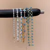 Pulseira Vazada de Vidro com Zircônia e Contas Estilo Palácio Francês, Luxo Leve, Sensação de Alto Padrão, Pulseira de Nicho, Acessório de Mão Versátil e Elegante