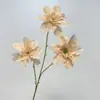 3 flores artificiales: Lirios dorados y de jade estilo Monet, begonias, flores de tela de seda para decoración de bodas y del hogar