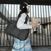 Bolsa de uniforme JK básica para estudiante japonesa versátil de un hombro portátil de lona para ir al trabajo de gran capacidad mochila escolar universitaria